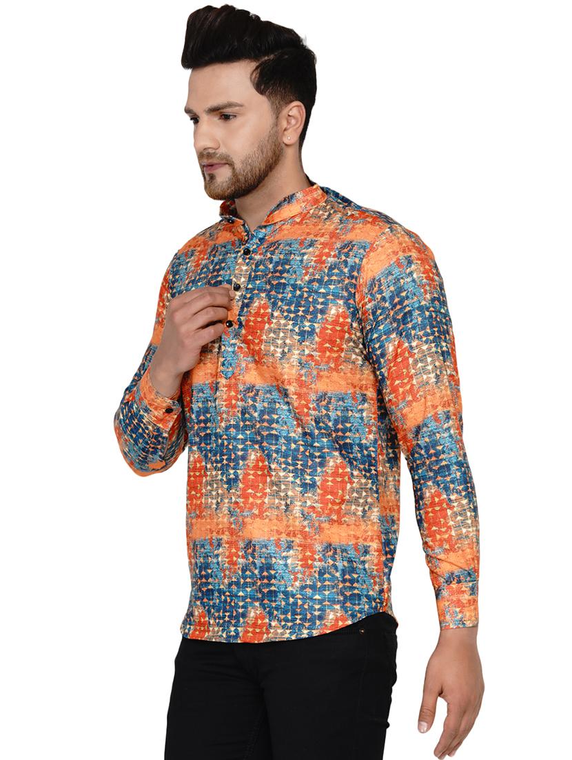 orange printed short kurta - 17779431 - Zoom Image - 2
