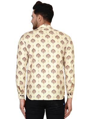 beige printed short kurta - 17779448 - Standard Image - 3