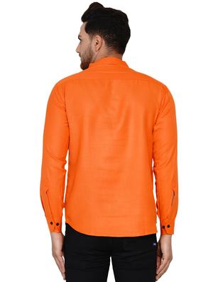 orange solid short kurta - 17779450 - Standard Image - 3