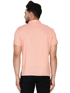 peach solid short kurta - 17779476 - Standard Image - 3