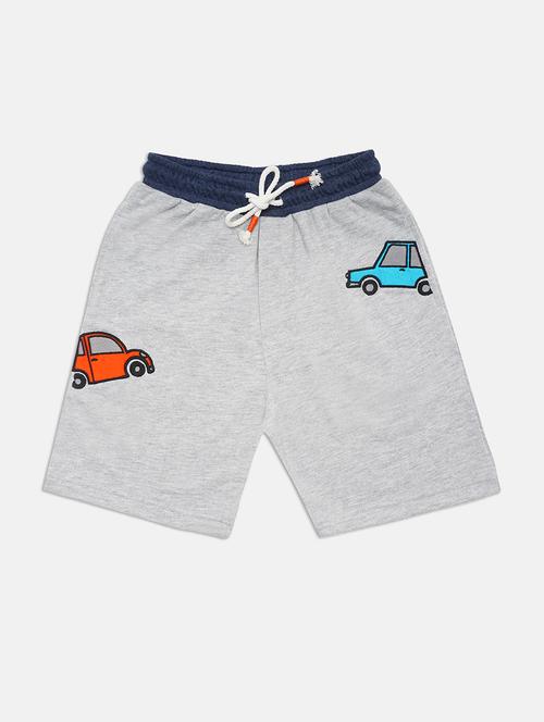 grey solid three-fourth shorts - 17779834 - Very Small Image - 1