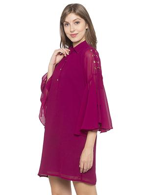 bell sleeved solid shift dress - 17780747 - Standard Image - 2