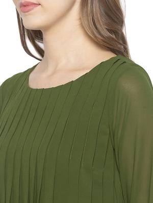 round neck solid shift dress - 17780748 - Standard Image - 4