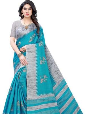 blue nylon saree - 17780956 - Standard Image - 2