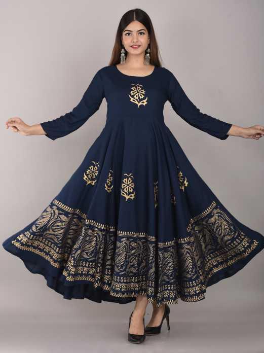 blue rayon kurti - 17780960 - Zoom Image - 1