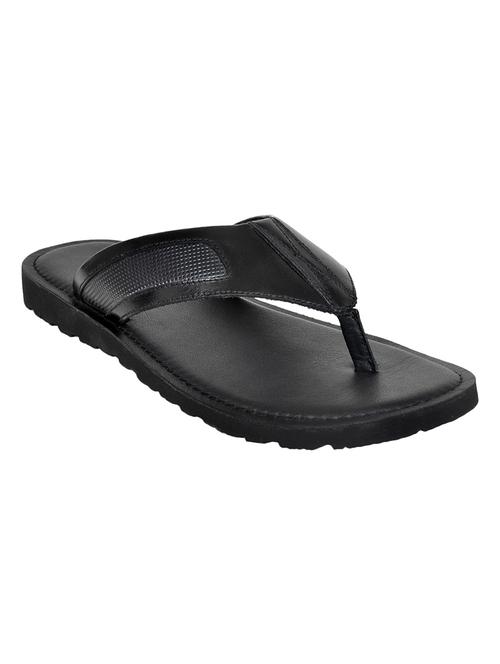 black leather toe separator slippers - 17781014 - Standard Image - 1
