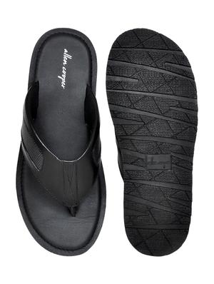 black leather toe separator slippers - 17781014 - Standard Image - 3