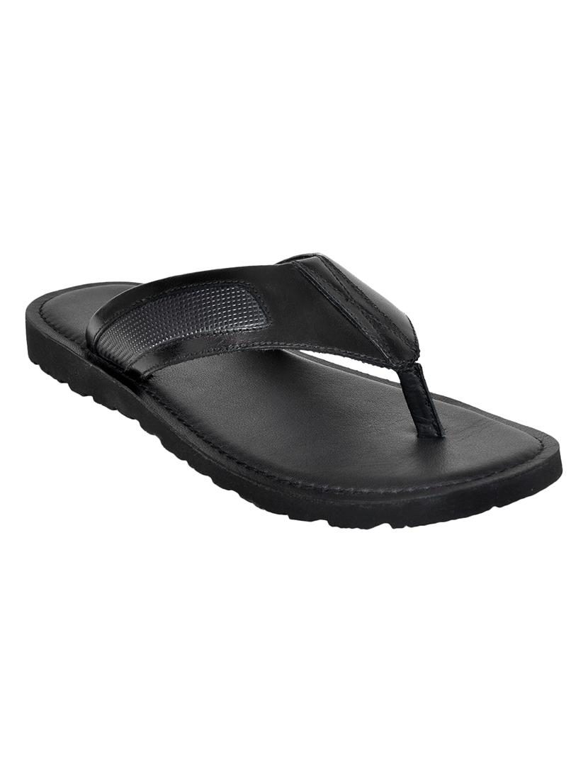 black leather toe separator slippers - 17781014 - Zoom Image - 1