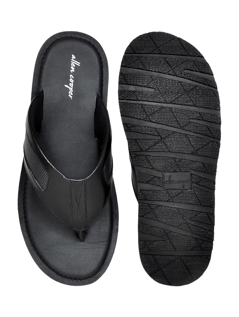 black leather toe separator slippers - 17781014 - Zoom Image - 3
