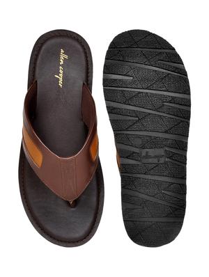 tan leather toe separator slippers - 17781015 - Standard Image - 3