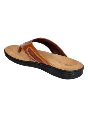 brown leather toe separator slippers - 17781017 - Standard Image - 2