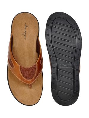 brown leather toe separator slippers - 17781017 - Standard Image - 3