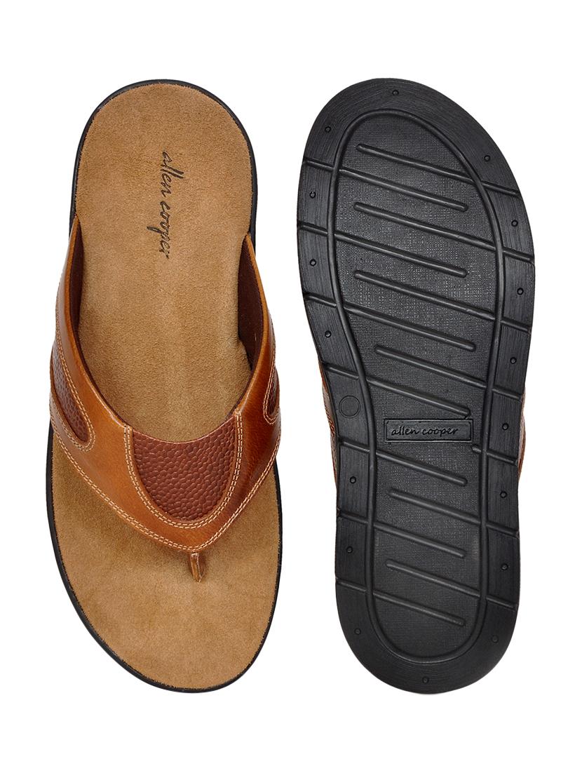 brown leather toe separator slippers - 17781017 - Zoom Image - 3