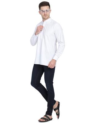 white solid casual shirt - 17781486 - Standard Image - 4