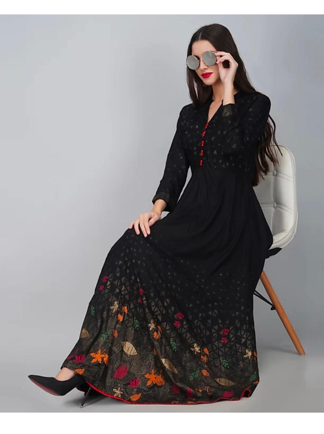 black cotton kurti - 17781552 - Zoom Image - 2