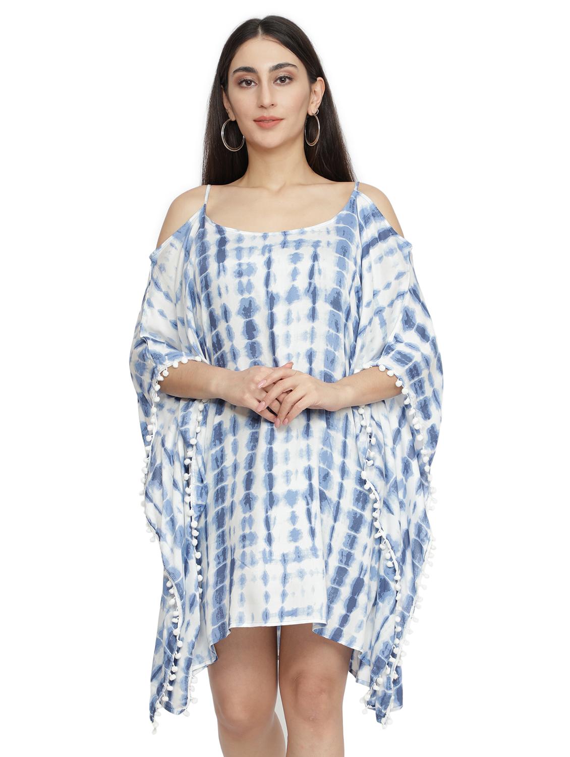 cold shoulder printed kaftan dress - 17782005 - Zoom Image - 1