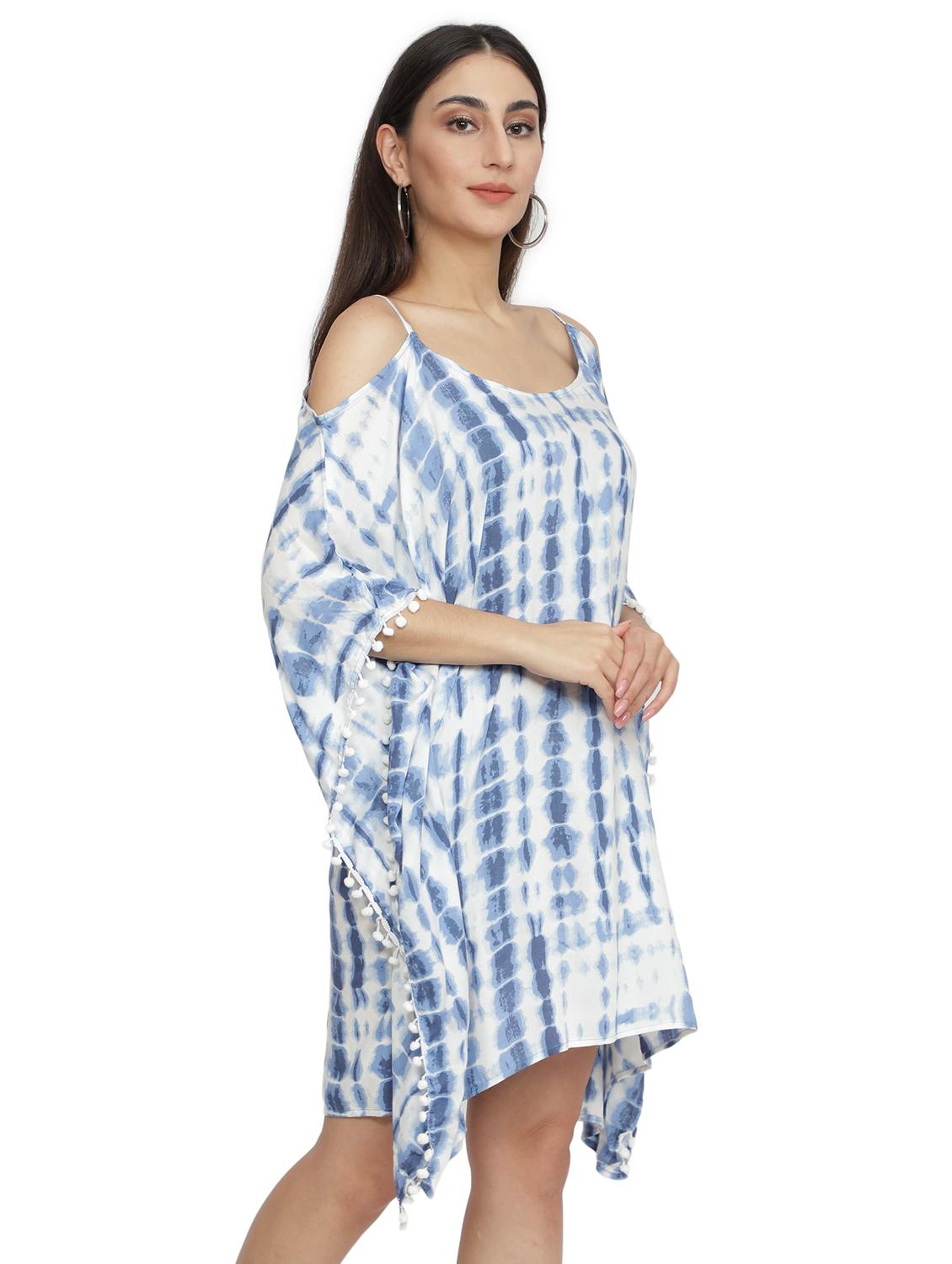 cold shoulder printed kaftan dress - 17782005 - Zoom Image - 2
