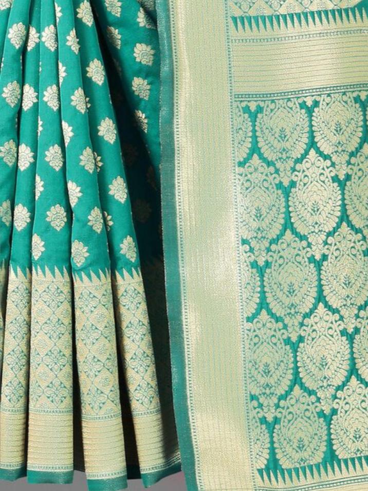green silk saree - 17782012 - Zoom Image - 2