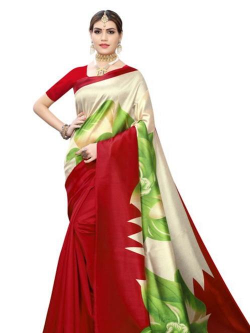 red cotton saree - 17782014 - Standard Image - 1