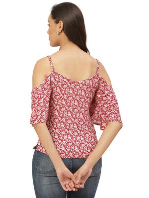 cold shoulder floral regular top - 17782053 - Standard Image - 3