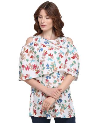 white crepe top - 17782271 - Standard Image - 4