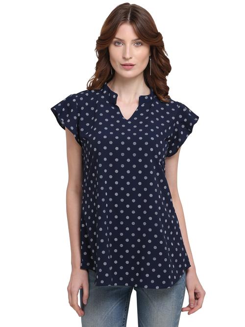 navyblue polyester top - 17782272 - Standard Image - 1