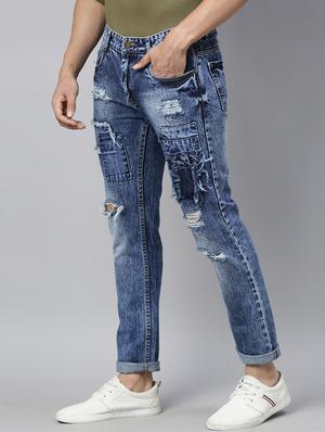 blue distressed denim jeans - 17782334 - Standard Image - 2