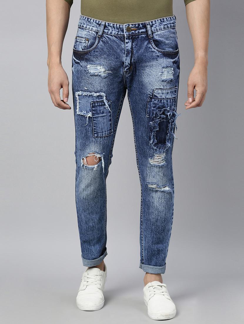blue distressed denim jeans - 17782334 - Zoom Image - 1