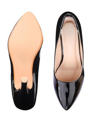 black patent leather slip on pumps - 17782437 - Standard Image - 4