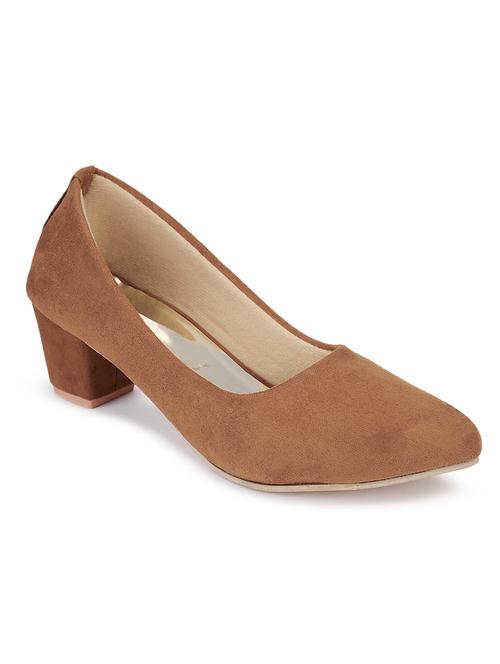 tan suede slip on pumps - 17782445 - Standard Image - 1