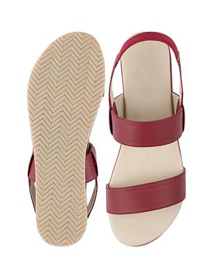 red synthetic ankle strap sandals - 17782464 - Standard Image - 4