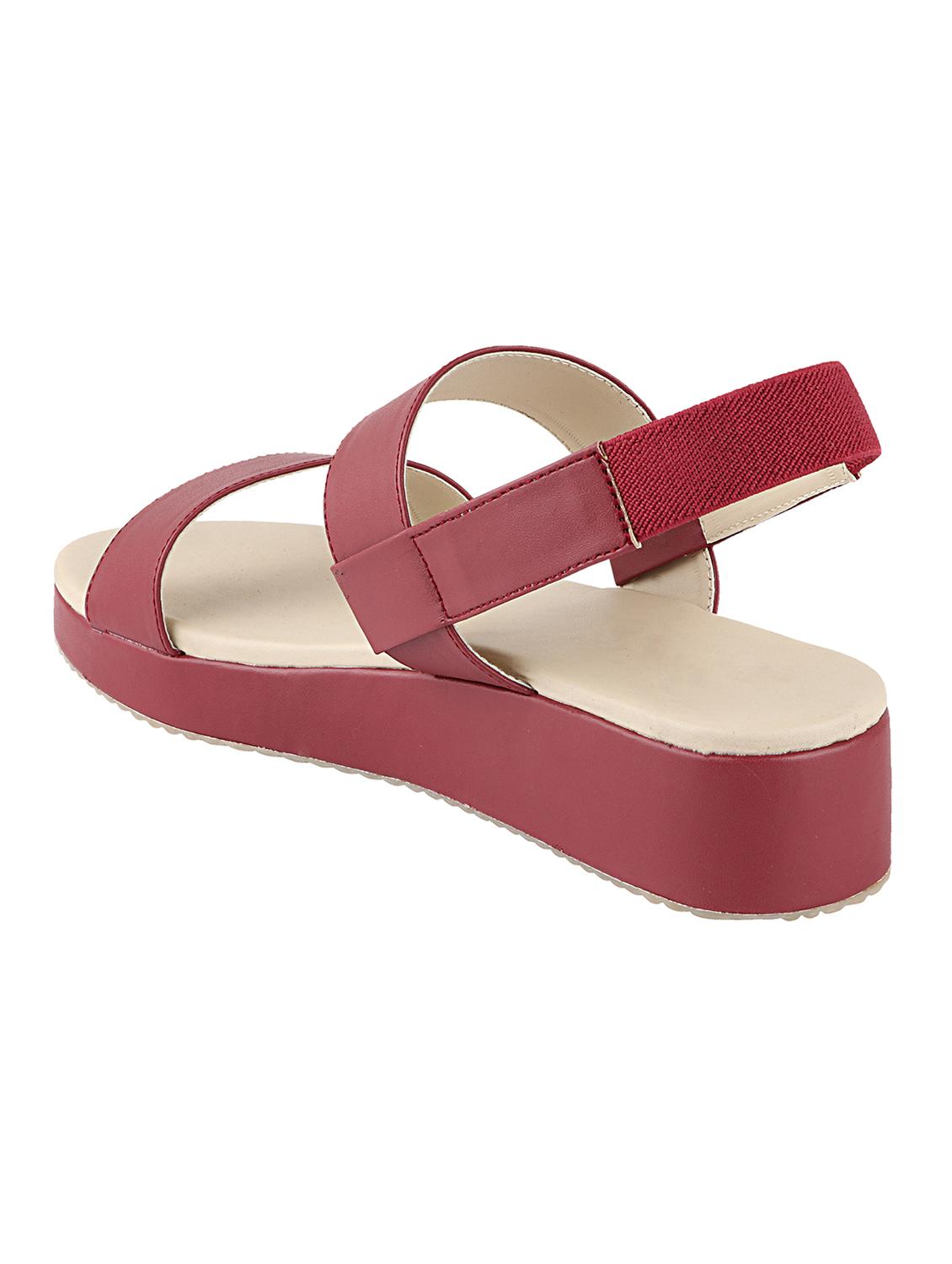 red synthetic ankle strap sandals - 17782464 - Zoom Image - 3