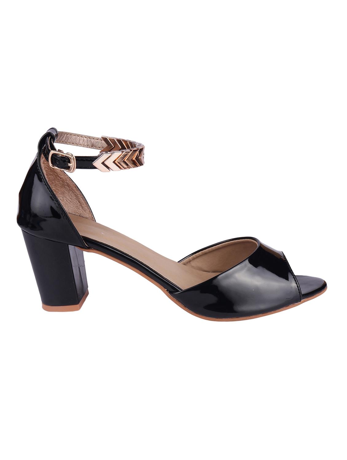 black synthetic ankle strap sandals - 17782474 - Zoom Image - 2