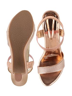 copper synthetic back strap sandals - 17782479 - Standard Image - 4