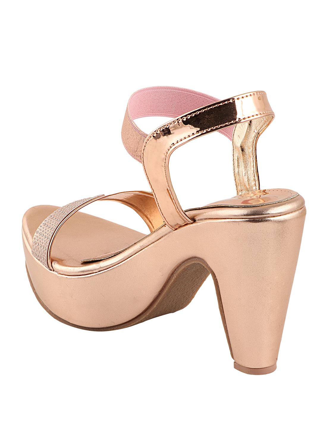 copper synthetic back strap sandals - 17782479 - Zoom Image - 3
