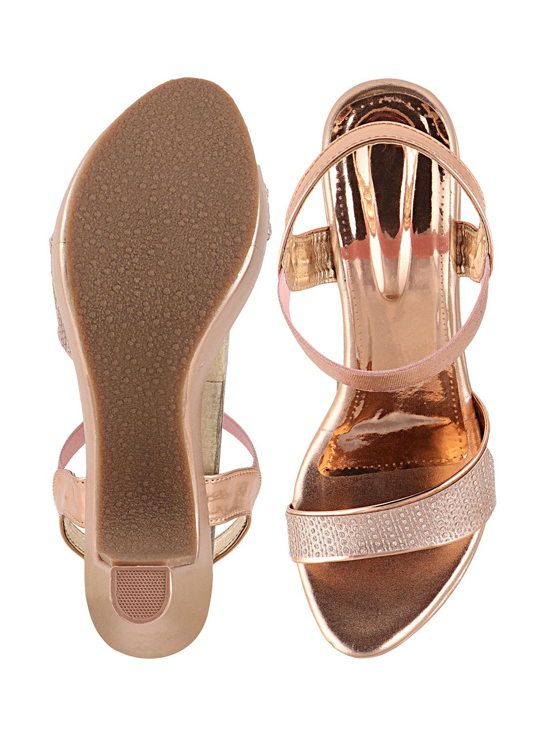 copper synthetic back strap sandals - 17782479 - Zoom Image - 4