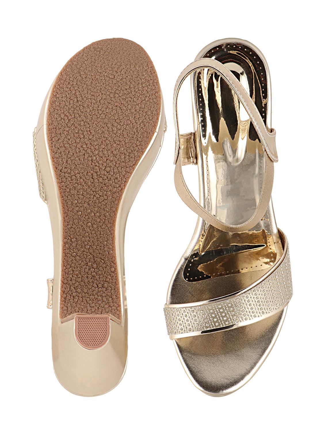 gold synthetic back strap sandals - 17782480 - Zoom Image - 4