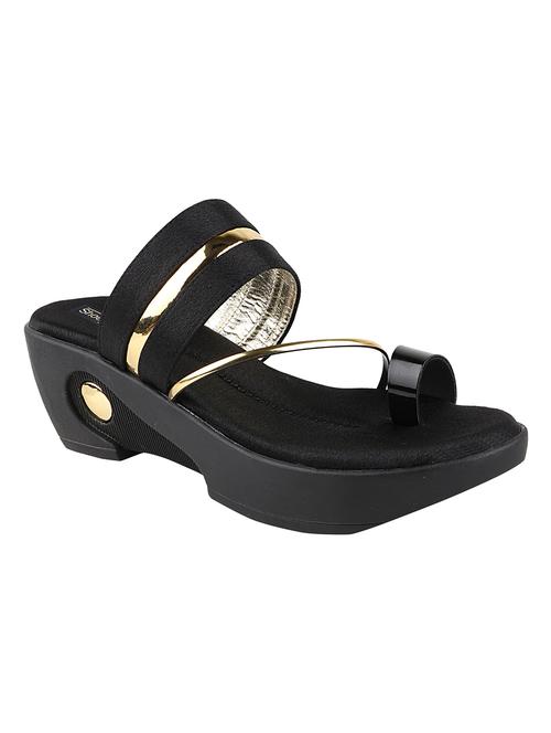 black synthetic slip on sandals - 17782489 - Standard Image - 1