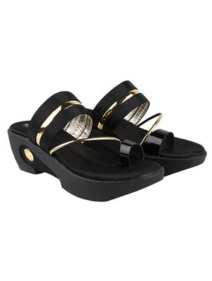 black synthetic slip on sandals - 17782489 - Standard Image - 2