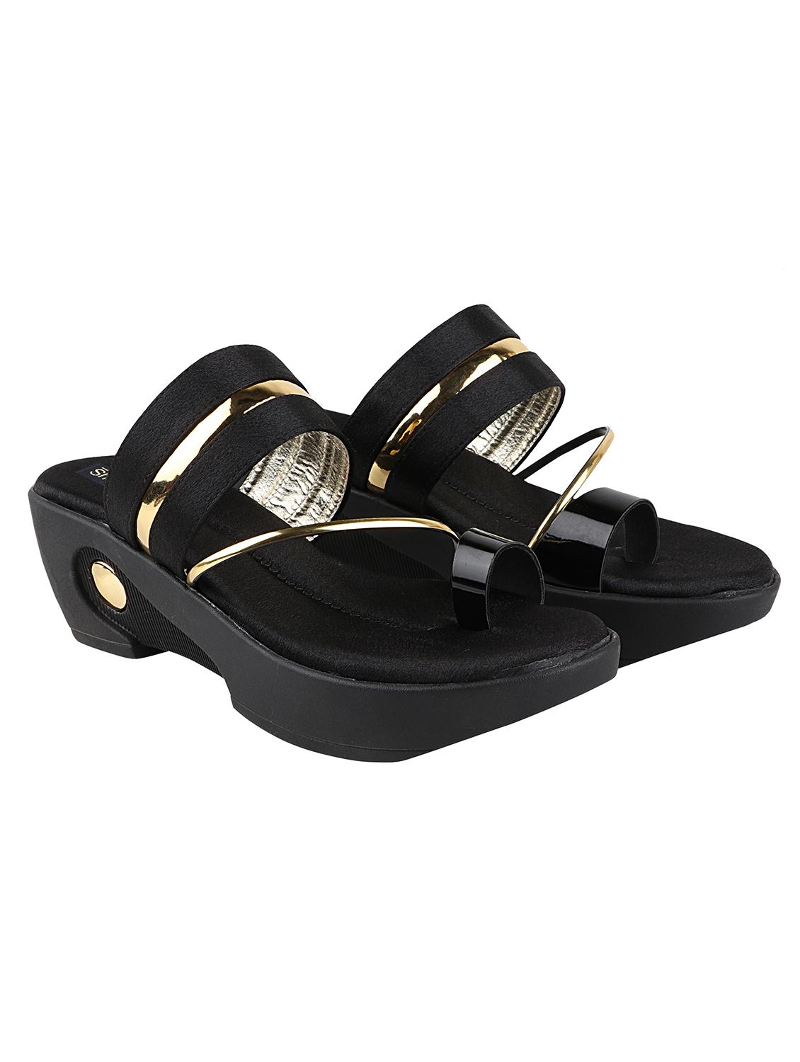 black synthetic slip on sandals - 17782489 - Zoom Image - 2