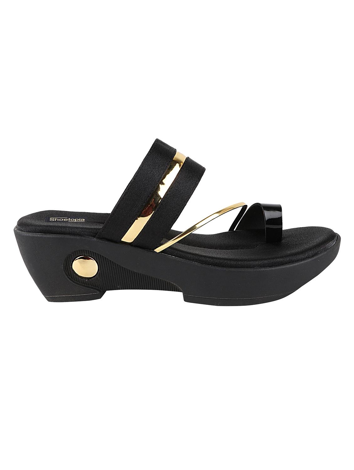 black synthetic slip on sandals - 17782489 - Zoom Image - 3