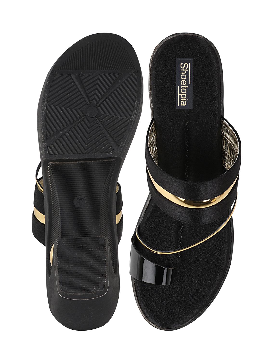 black synthetic slip on sandals - 17782489 - Zoom Image - 4