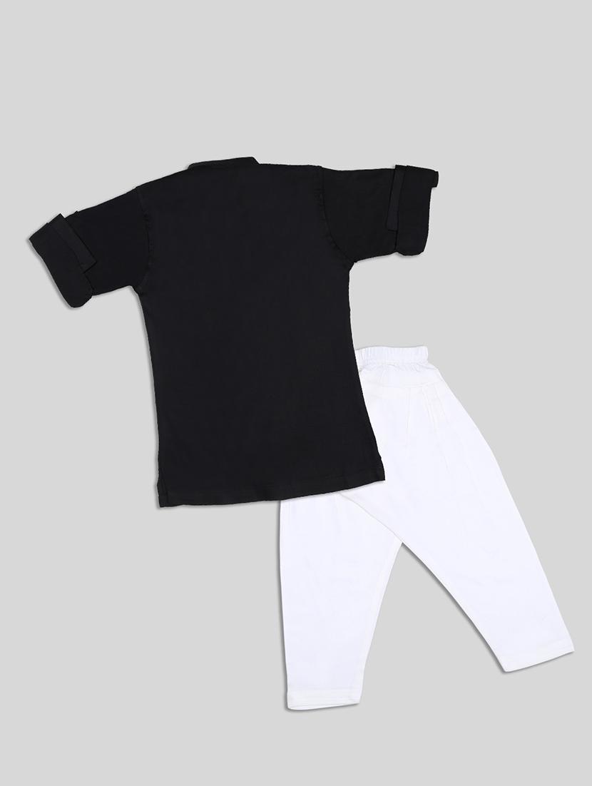black solid kurta set - 17782789 - Zoom Image - 2