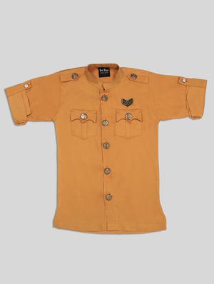 orange solid kurta set - 17782790 - Standard Image - 3