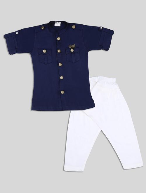 blue solid kurta set - 17782791 - Standard Image - 1