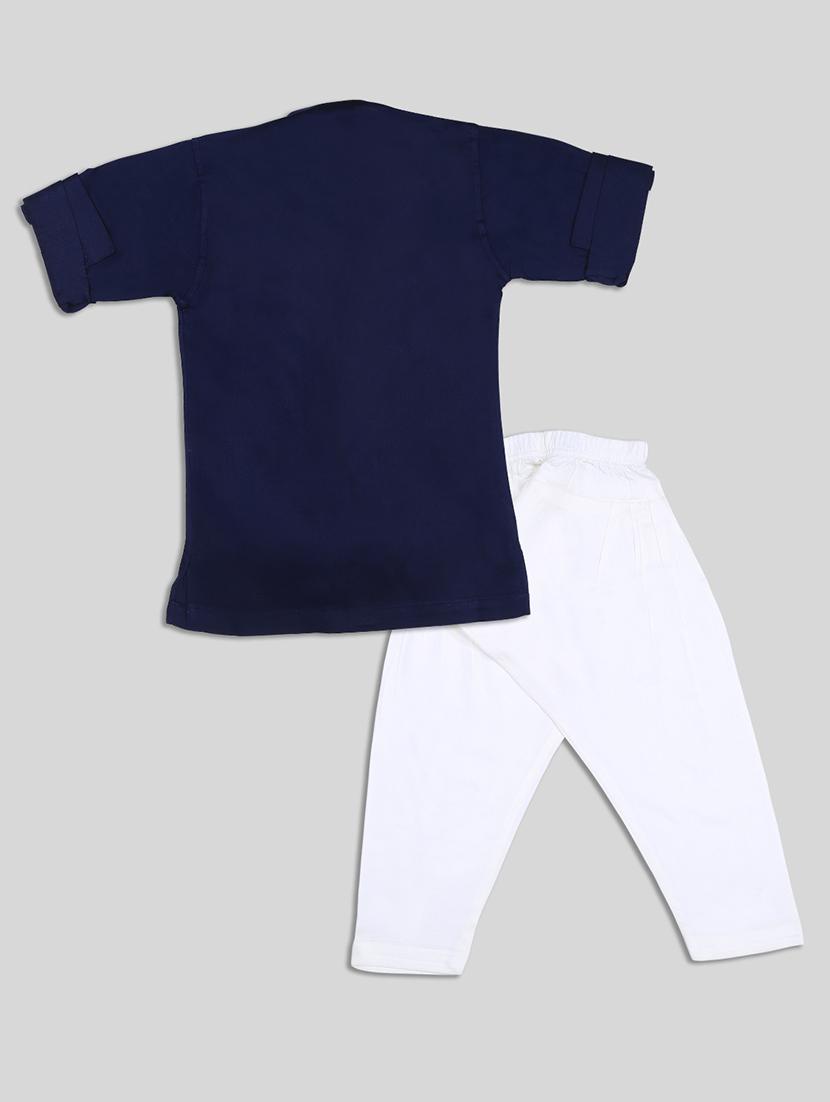 blue solid kurta set - 17782791 - Zoom Image - 2