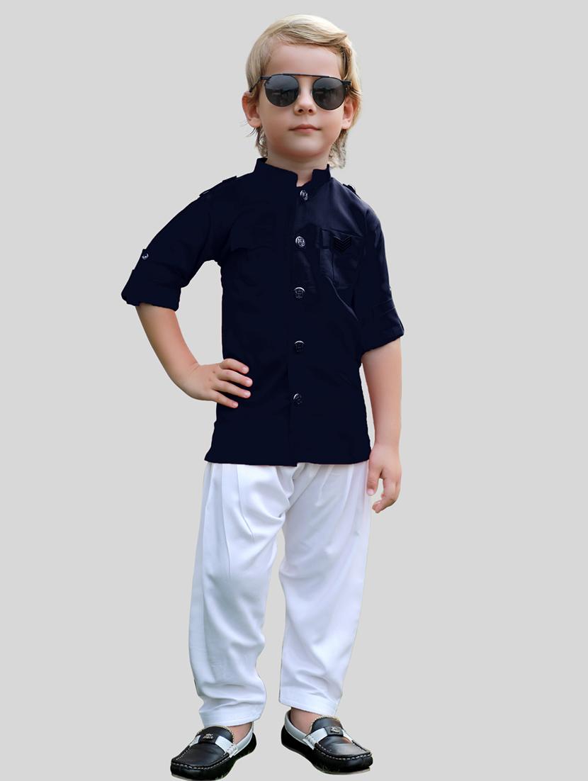blue solid kurta set - 17782791 - Zoom Image - 6
