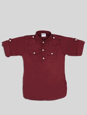 red solid kurta set - 17782797 - Standard Image - 3