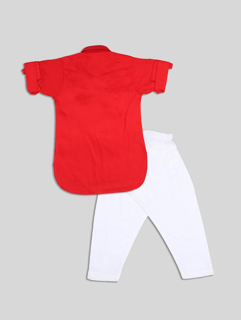 red solid kurta set - 17782801 - Zoom Image - 2