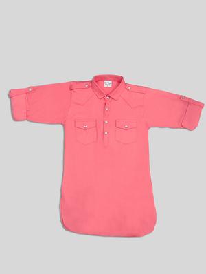 pink solid kurta set - 17782805 - Standard Image - 3